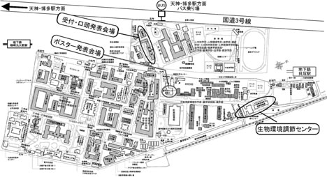 九州大学箱崎キャンパス構内略図